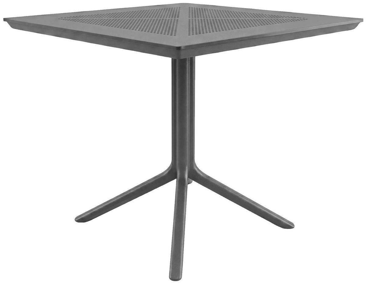 GARTENTISCH eckig 80/80/74 cm Kunststoff Dunkelgrau - Dunkelgrau, Kunststoff (80/80/74cm) - CLP