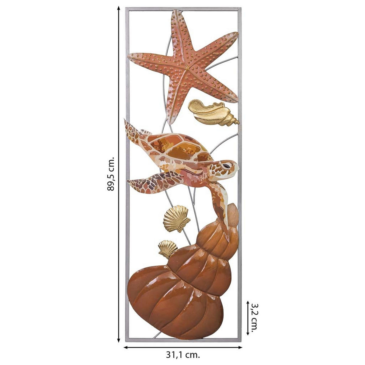 WANDDEKO-OBJEKT aus Metall, 31x90x3cm - Multicolor, Metall (31.1/3.2/89.5cm) - Wanderlust