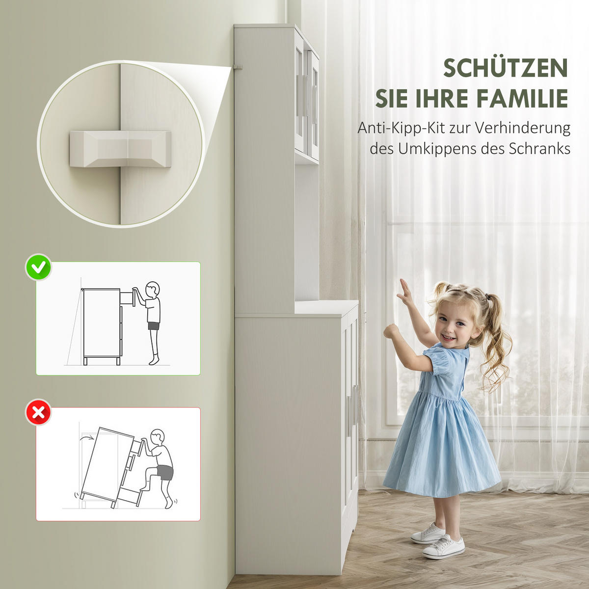 KÜCHENSCHRANK Spanplatte MDF Weiß - Weiß, Holz (35/180/108cm) - HOMCOM