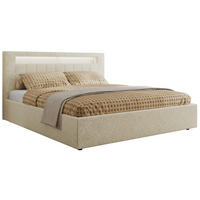 POLSTERBETT GOLD 5 CLASSIC 200/200 - Creme Strukture - Pocket-Matratze - Creme, Textil (200/200cm) - MKS