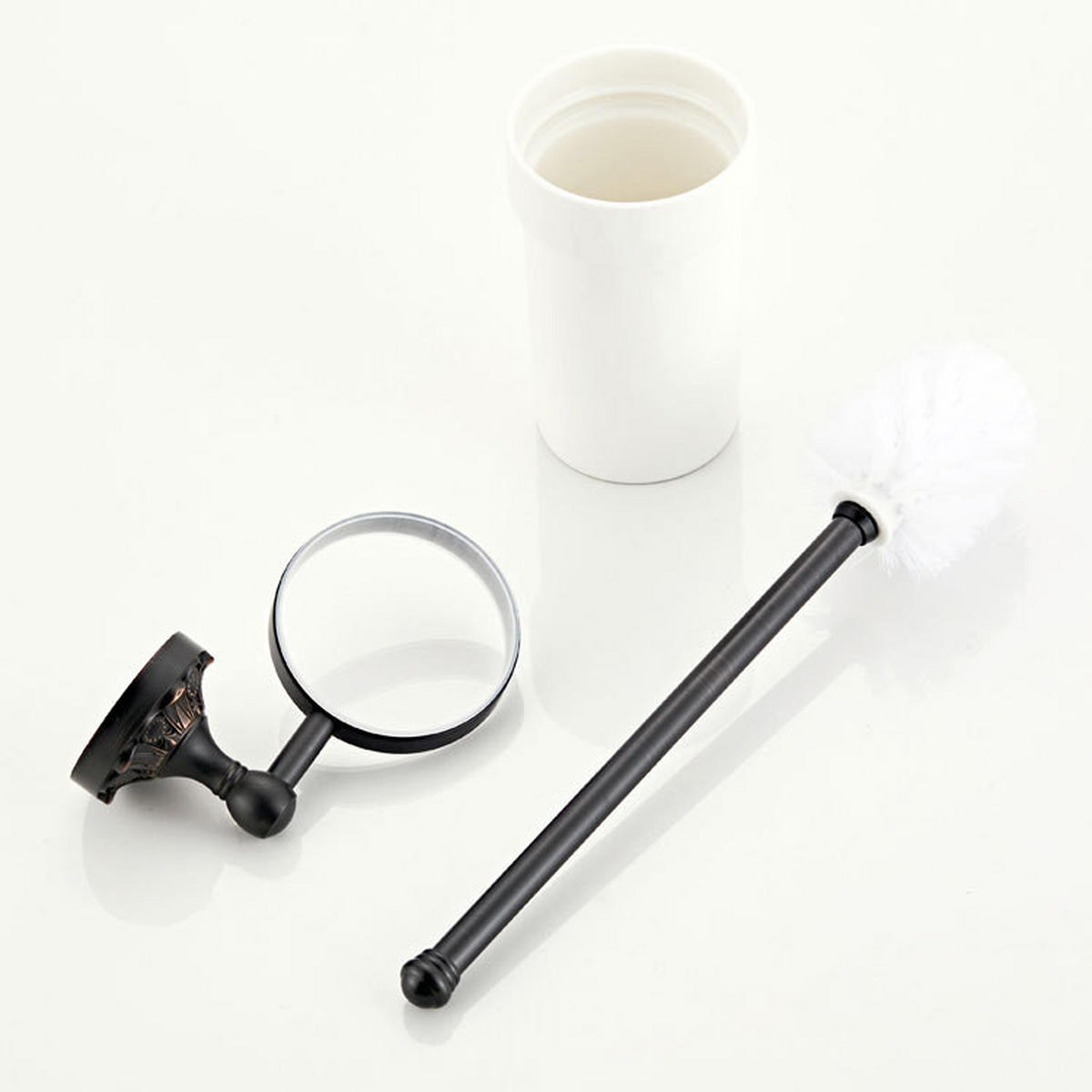 TOILETTENBÜRSTENHALTER – Vintage-Schwarz (16 x 10,5 x 36 cm) - Schwarz, Metall (17/36.5/10.5cm)