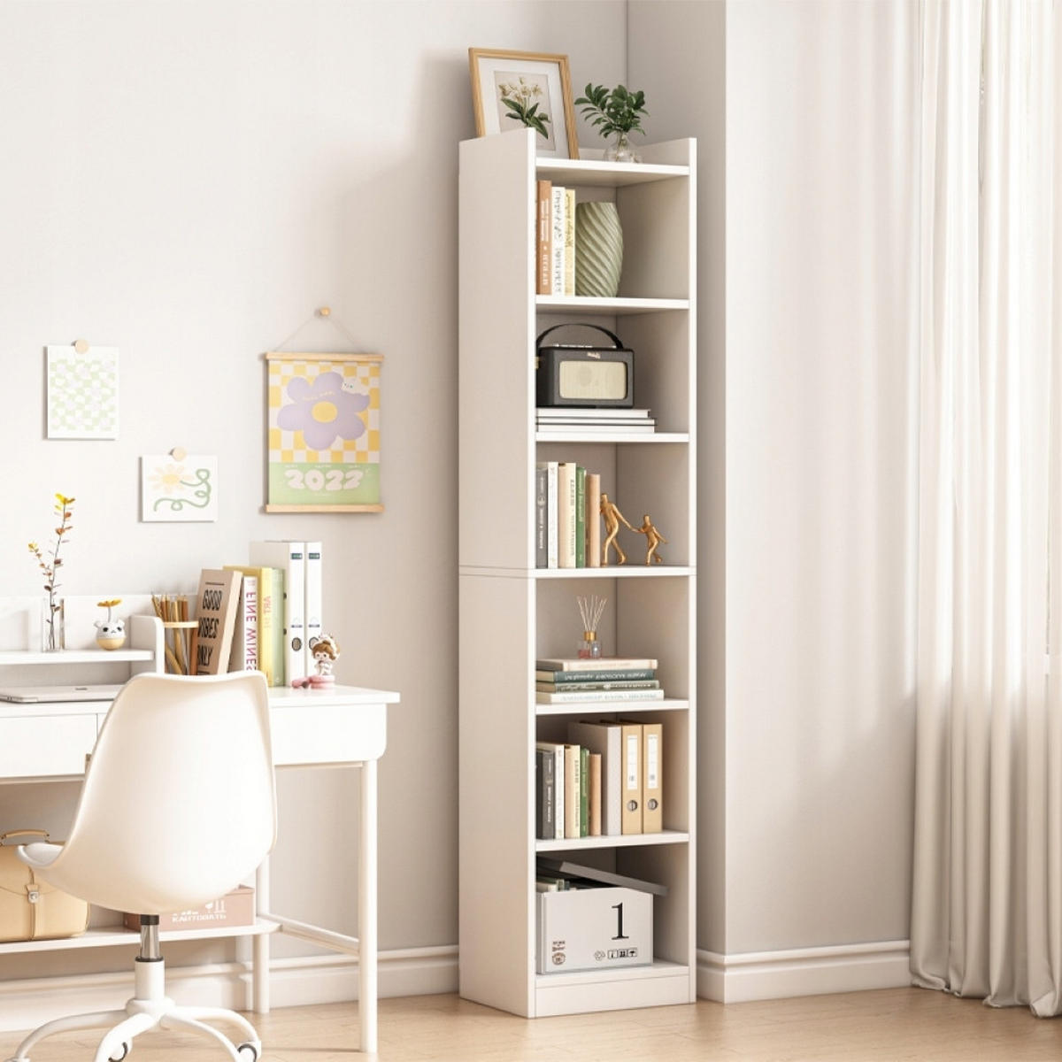 BÜCHERREGAL, weiß 40/30/180 cm - Weiß, Holzwerkstoff (40/180/30cm) - MUVU