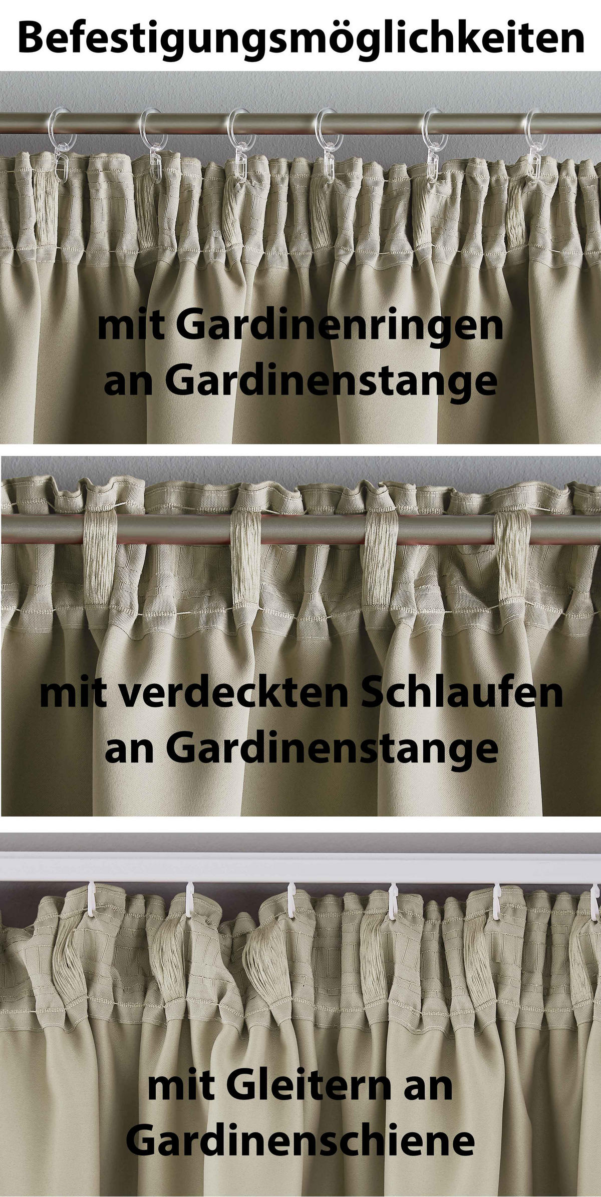 VORHANG 2ER SET NEWYORK HxB 160x140 cm Beige - Beige, Textil (140/160cm) - Gardinenbox