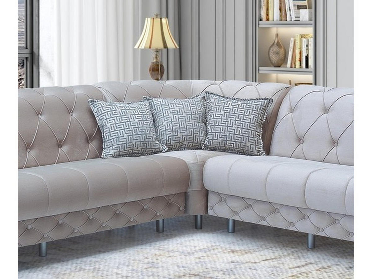 ECKSCHLAFSOFA Patna Beige - Schenkel gleich lang - Beige, Holzwerkstoff/Kunststoff (315/315cm)