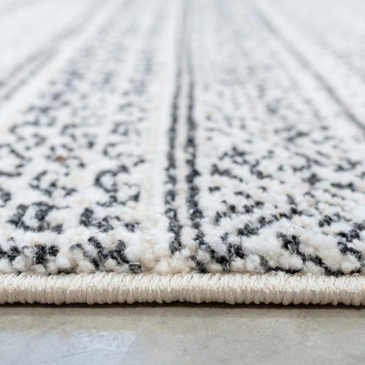 VINTAGE-TEPPICH Medini Stax Grau - Grau, Textil (201/290cm) - Kukoon Rugs