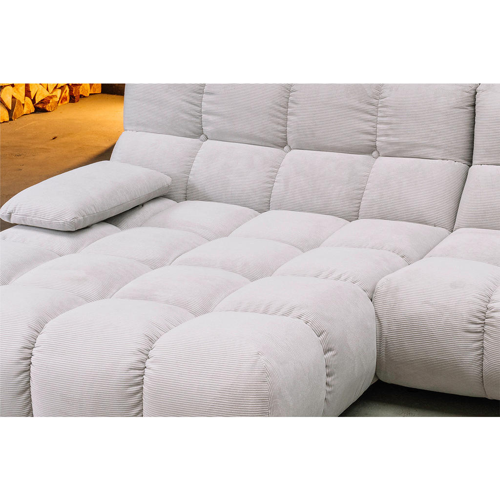 Thumbnail - Kawola Ecksofa, Silber, Textil, Echtholz, 3-Sitzer, Füllung: Kaltschaum, Ottomane links, 290x178 cm, Wohnzimmer, Sofas &...