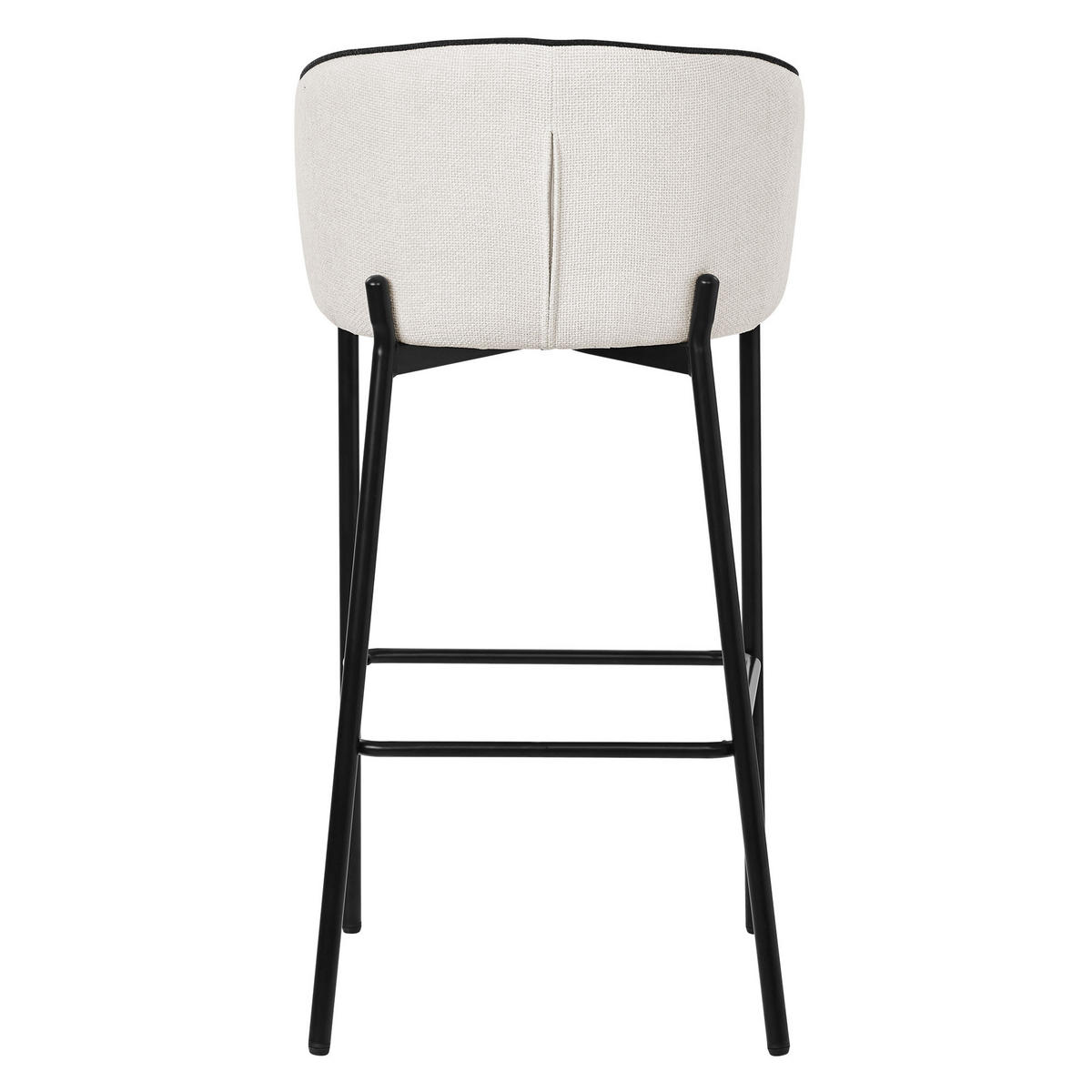 BARHOCKER 2er Set Beige mit Stoffbezug - Beige/Schwarz, Textil/Metall (50/101/54cm) - ML-DESIGN