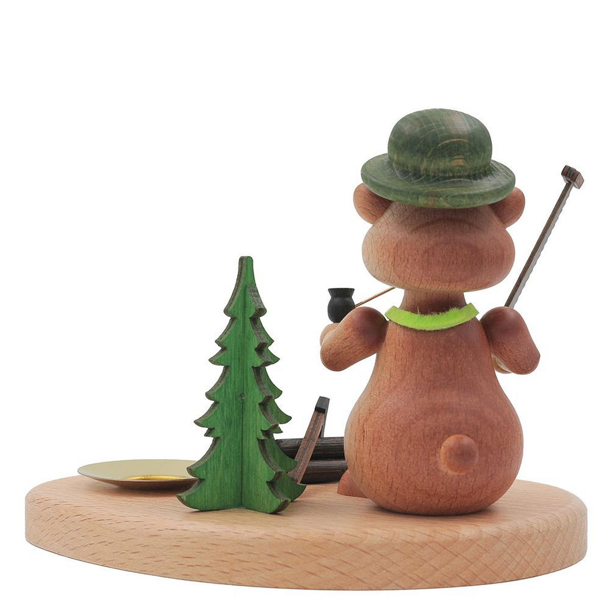 HOLZFIGUR Hamster Holzfäller mit Kerzenhalter 11 cm - Multicolor, Metall (14/1/0.1cm)