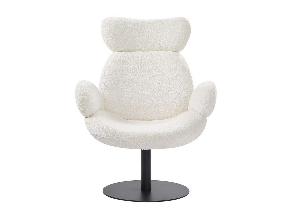 DREHSESSEL - Bouclé-Stoff - Weiß - ATORCO - Weiß, Textil (82/102/76cm) - Vente-Unique