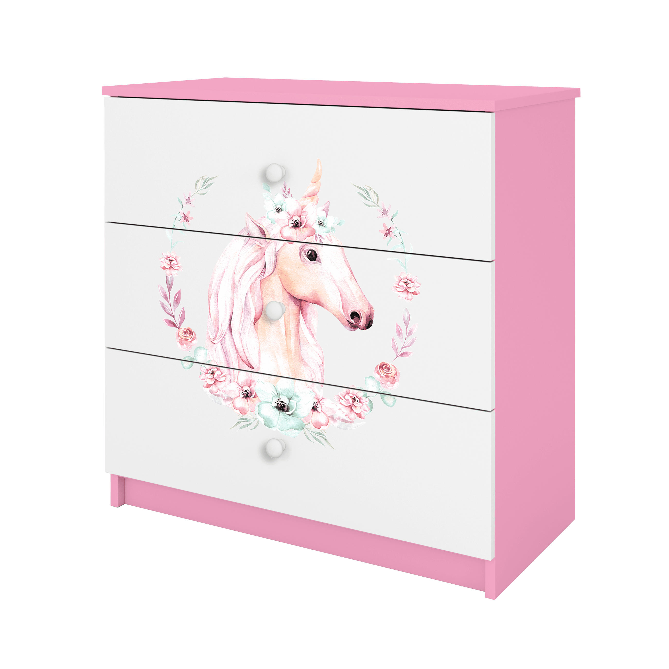 KOMMODE Babydreams Pferd 81/81/41 - Rosa, Holzwerkstoff (81/81/41cm) - RAUMHIRSCH FURNITURE