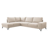 ECKSOFA Flavio Bis, Seite: Links - L3F+L2F+R4 - Schwarz/Naturfarben, Holz/Textil (285/214cm) - MIRJAN24