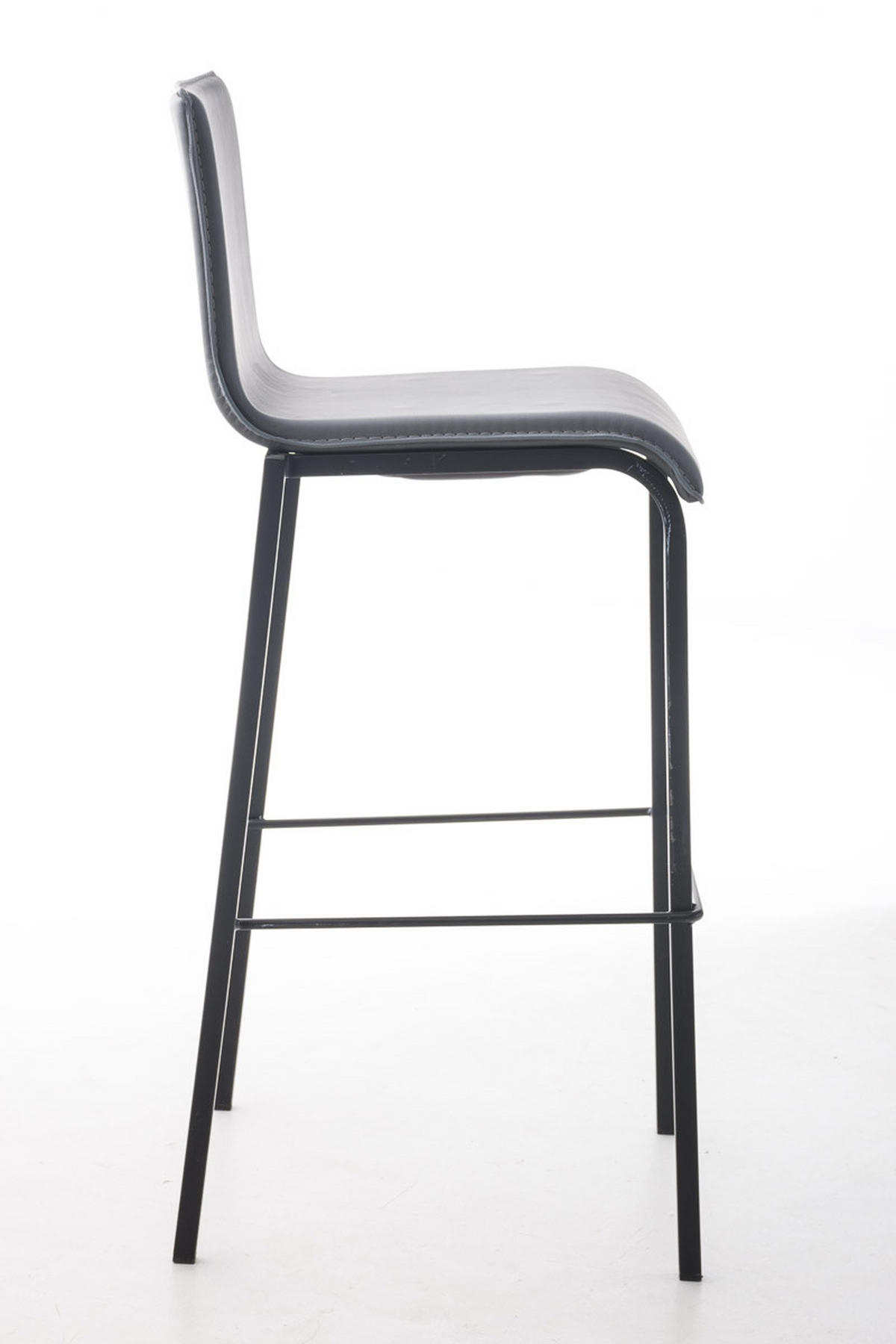 BARHOCKER Lederlook grau - Schwarz/Grau, Textil/Metall (43/103/51cm) - CLP