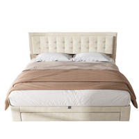SAMT-POLSTERBETT 160/200 cm in Beige mit Bettkasten und verstellbarem Kopfteil - Beige, Textil (160/200cm) - BEAOK