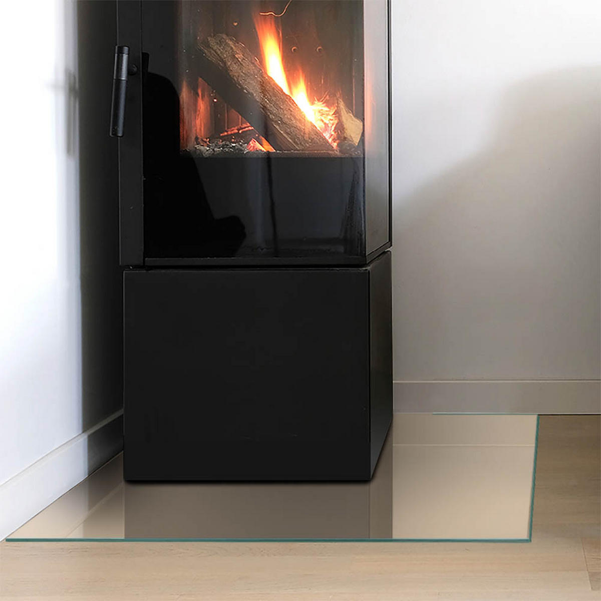 GLASPLATTE für Kamin 60x60 cm - Gelb, Glas (60/60/0.4cm) - TULUP