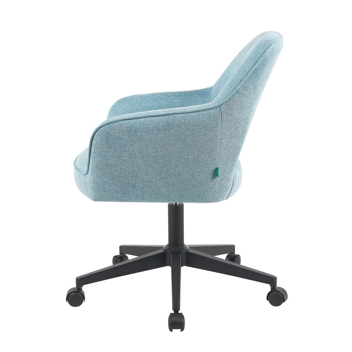 BÜROSTUHL Mika-Ilvy - Schwarz/Hellblau, Textil/Metall (60/84/65cm) - DUBI Möbel