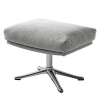 POLSTERHOCKER mit Kreuzfuß - Chromfarben/Hellgrau, Textil/Metall (51/37/41cm) - home24