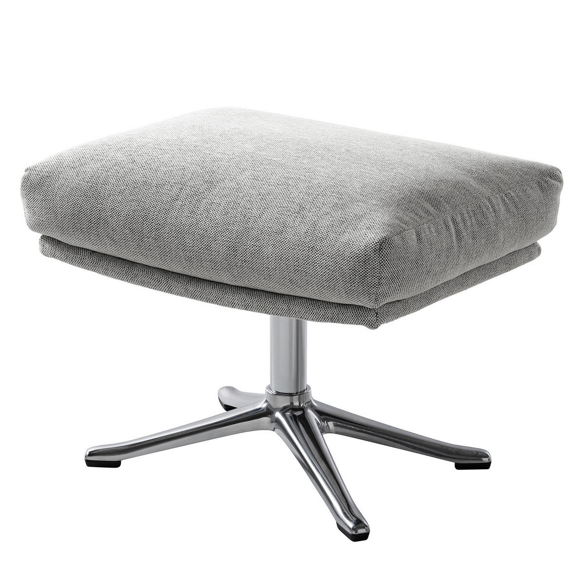 POLSTERHOCKER mit Kreuzfuß - Chromfarben/Hellgrau, Textil/Metall (51/37/41cm) - home24