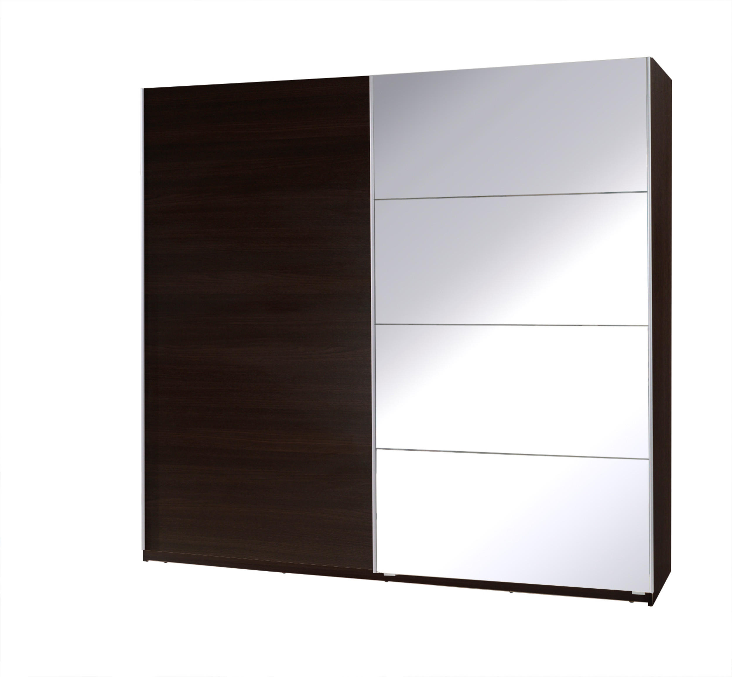 SCHIEBETÜRENSCHRANK - Kleiderschrank Corse 3 Wenge - Wengefarben, Holzwerkstoff (255/211/63cm) - Möblo