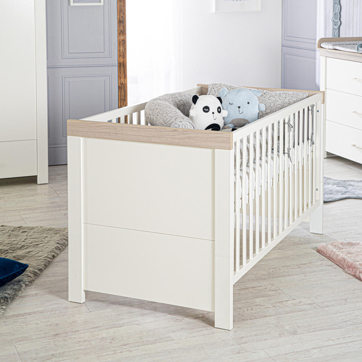 BABYZIMMER-SET Lucy 2-teilig - Weiß, Holzwerkstoff (76/82/144cm) - Roba