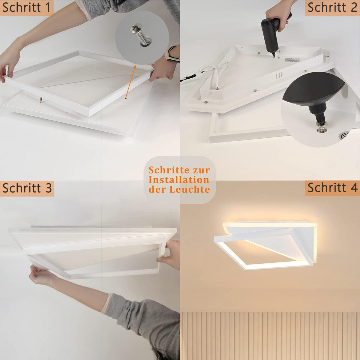 LED-DECKENLEUCHTE Alexander 35/35/5.5 cm - Weiß, Metall (35/35/5.5cm) - Nettlife