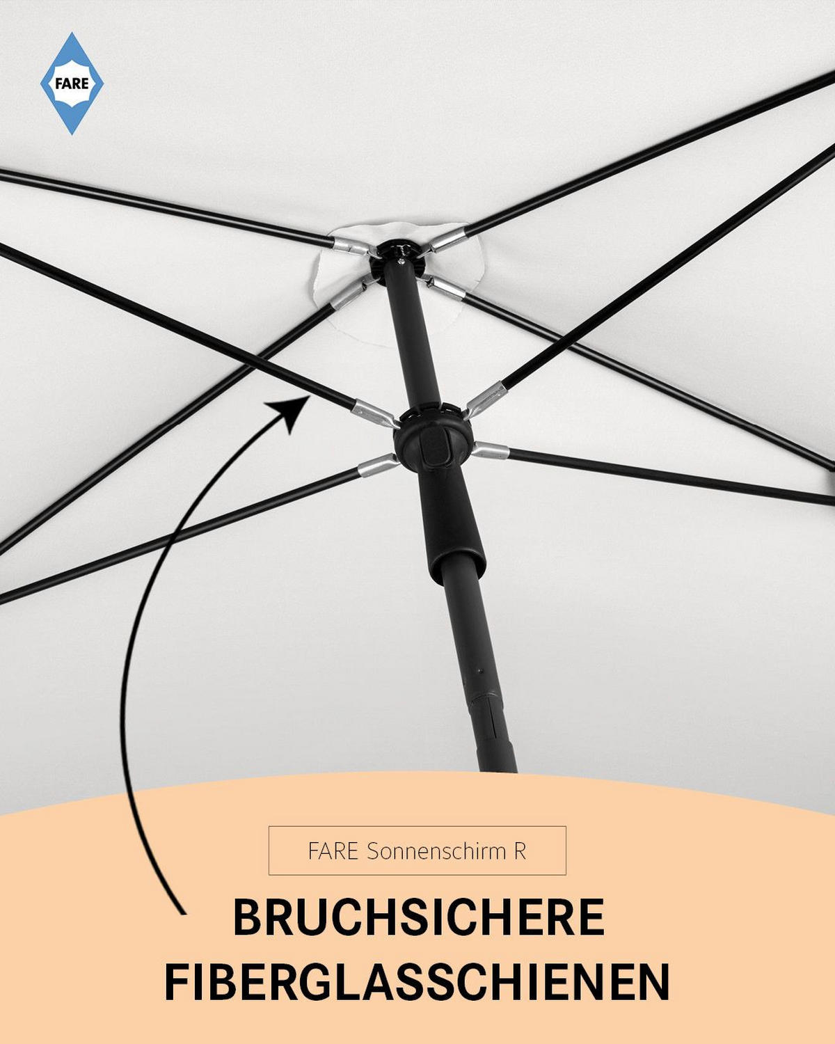 SONNENSCHIRM 122/200/126 cm - Weiß, Kunststoff (200/122cm) - FARE