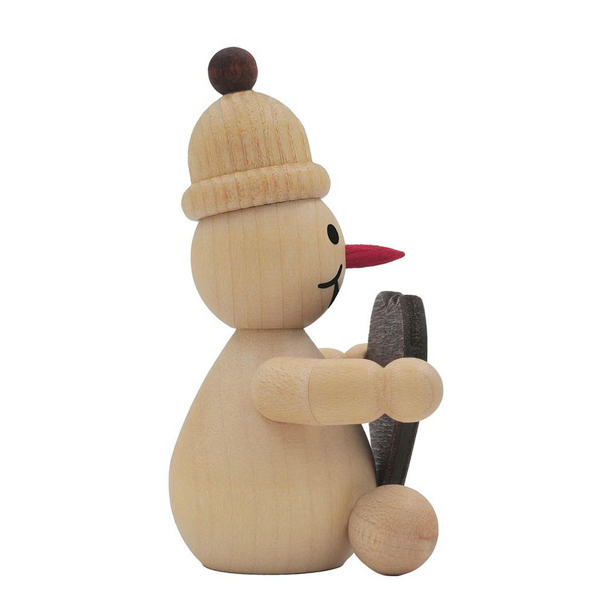 HOLZFIGUR Schneemann Junior mit Lebkuchenherz 6 cm - Multicolor, Holz (5/1/0.1cm)