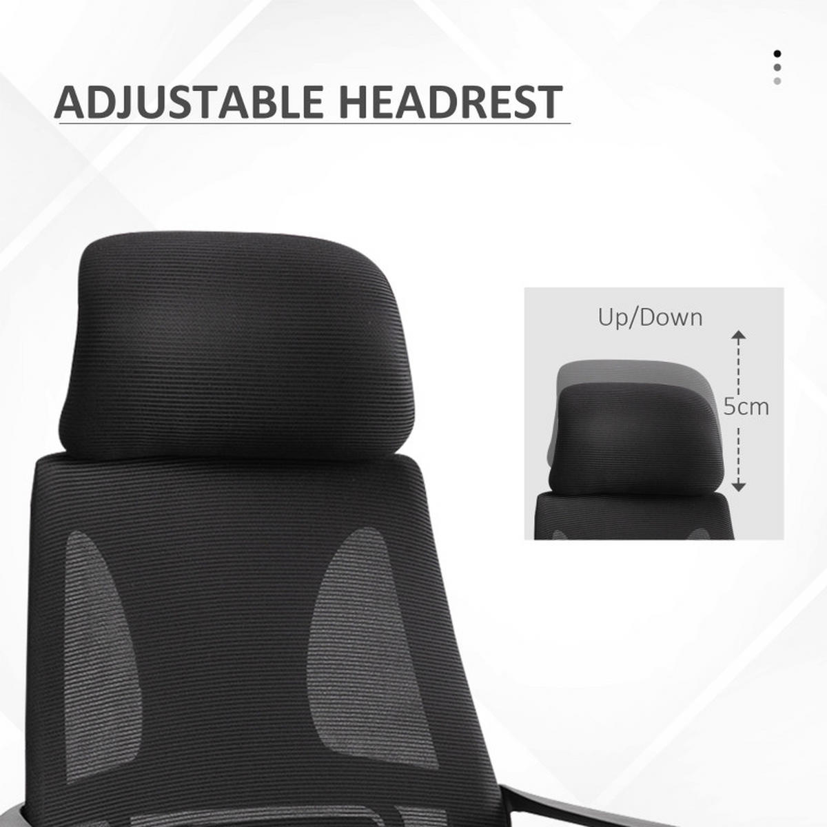 DREHSTÜHLE Netzstoff Wippfunktion Kopfstütze Schwarz - Schwarz, Metall (55/126/64cm) - SHOPENTRA