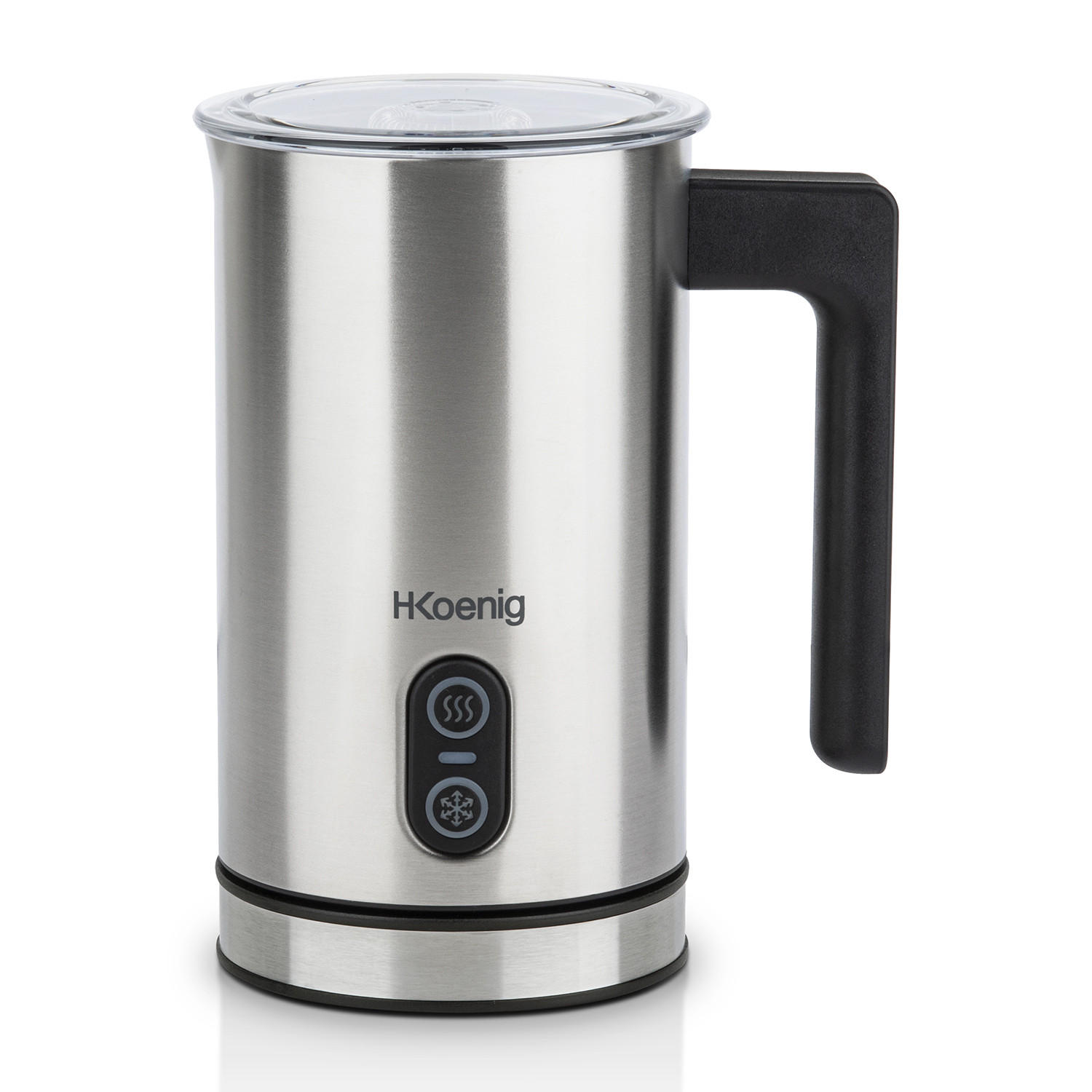 MILCHAUFSCHÄUMER MLK8 Grau, 0,24L -cremiger Kalt- oder Heißschaum, Antihaftbeschichtung, automatische Abschaltung, Edelstahl - Silberfarben, Metall - HKoenig