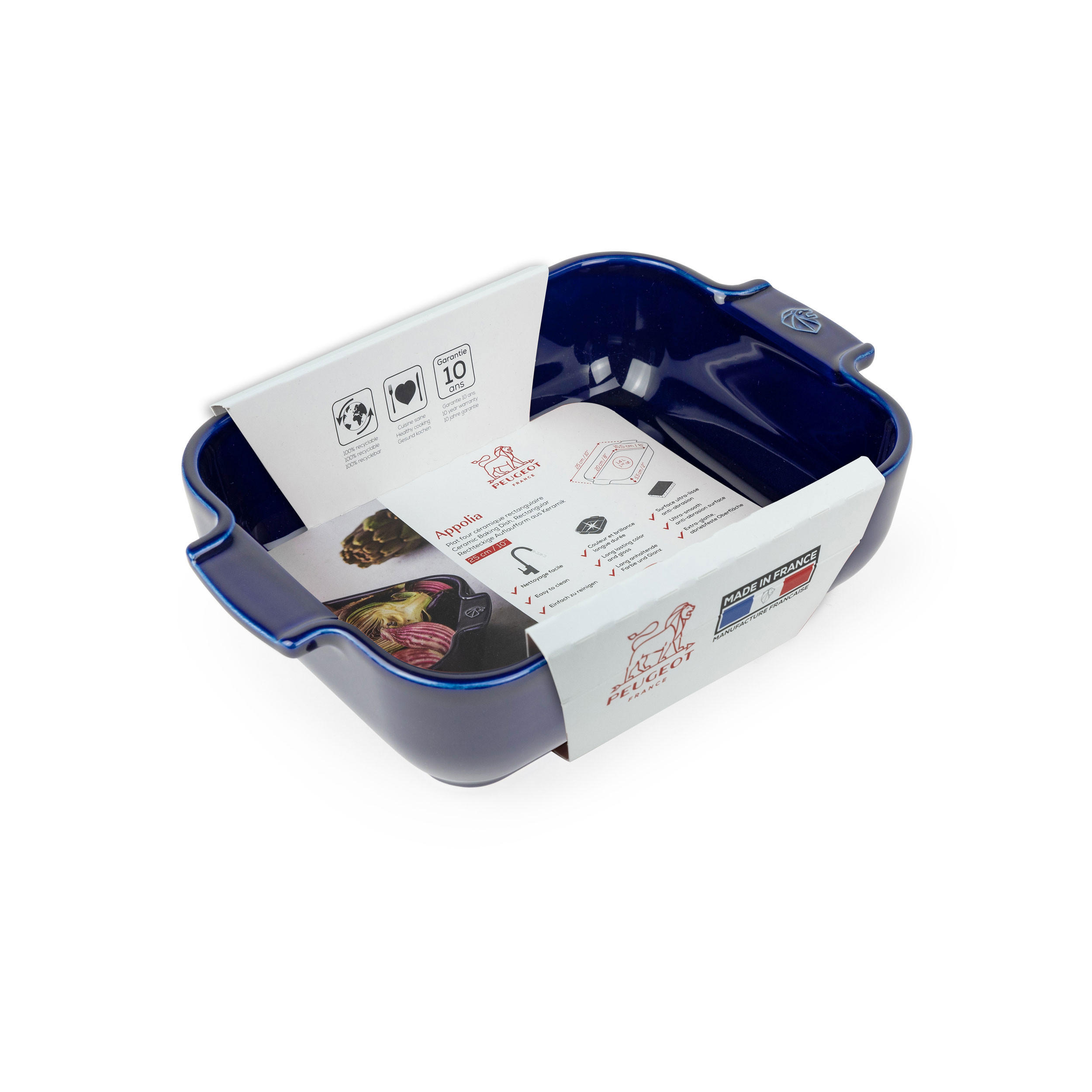 Peugeot Auflaufform Blau 25x6.2x16.8 cm