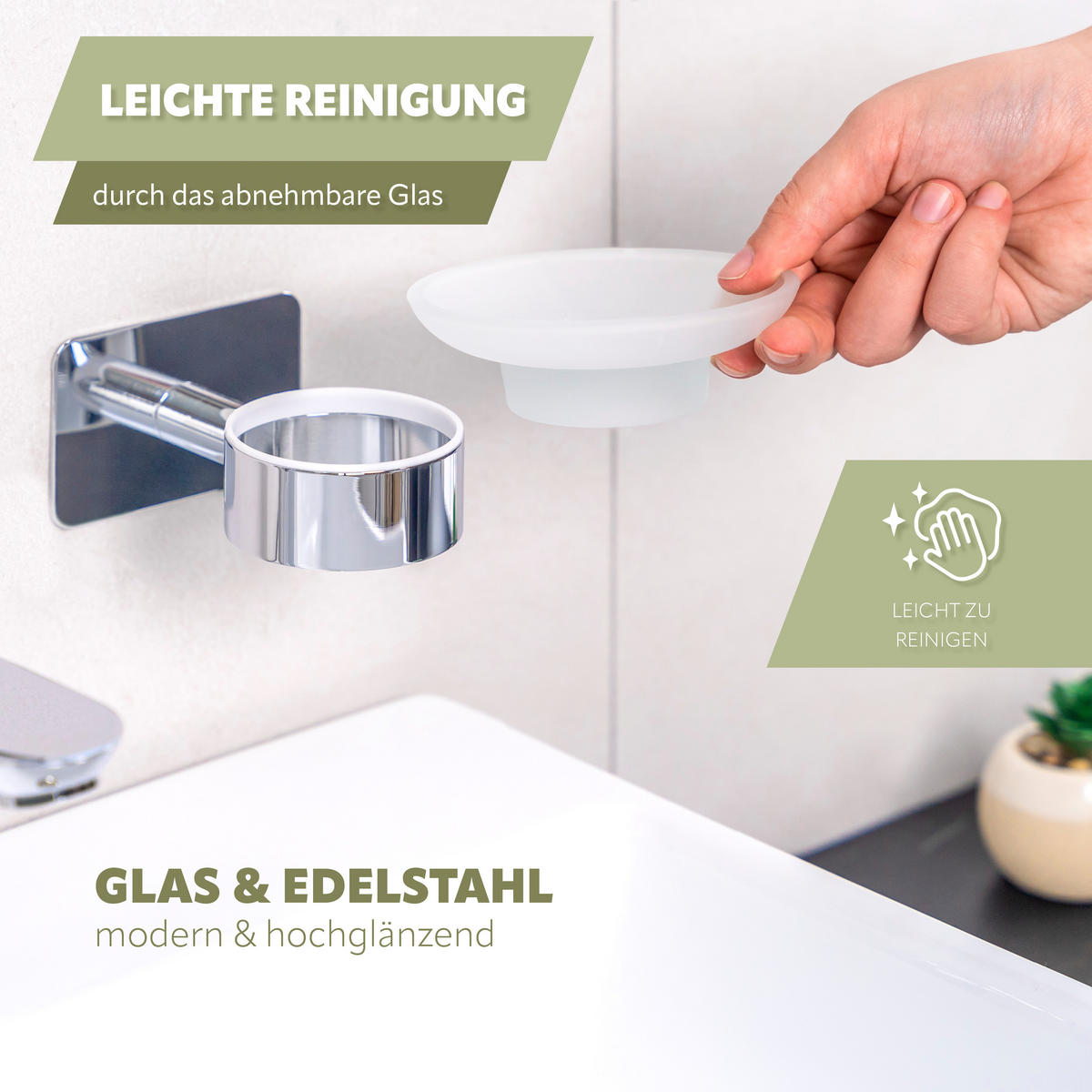 SEIFENSCHALE LUCENTE TAPE, Edelstahl - Chromfarben, Metall (11/6.5/13cm) - bremermann