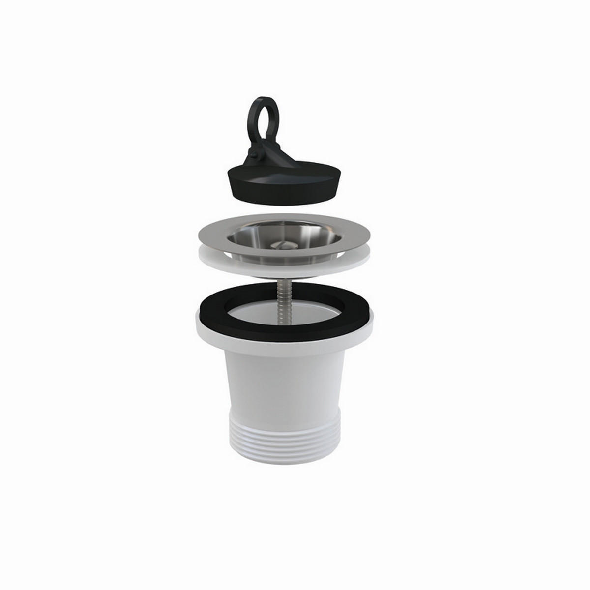 ABLAUFVENTIL Spülbecken 6/4" mit Edelstahlgitter DN70 - Chromfarben, Kunststoff (8/8/8cm) - Alcadrain
