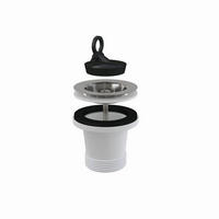ABLAUFVENTIL Spülbecken 6/4" mit Edelstahlgitter DN70 - Chromfarben, Kunststoff (8/8/8cm) - Alcadrain