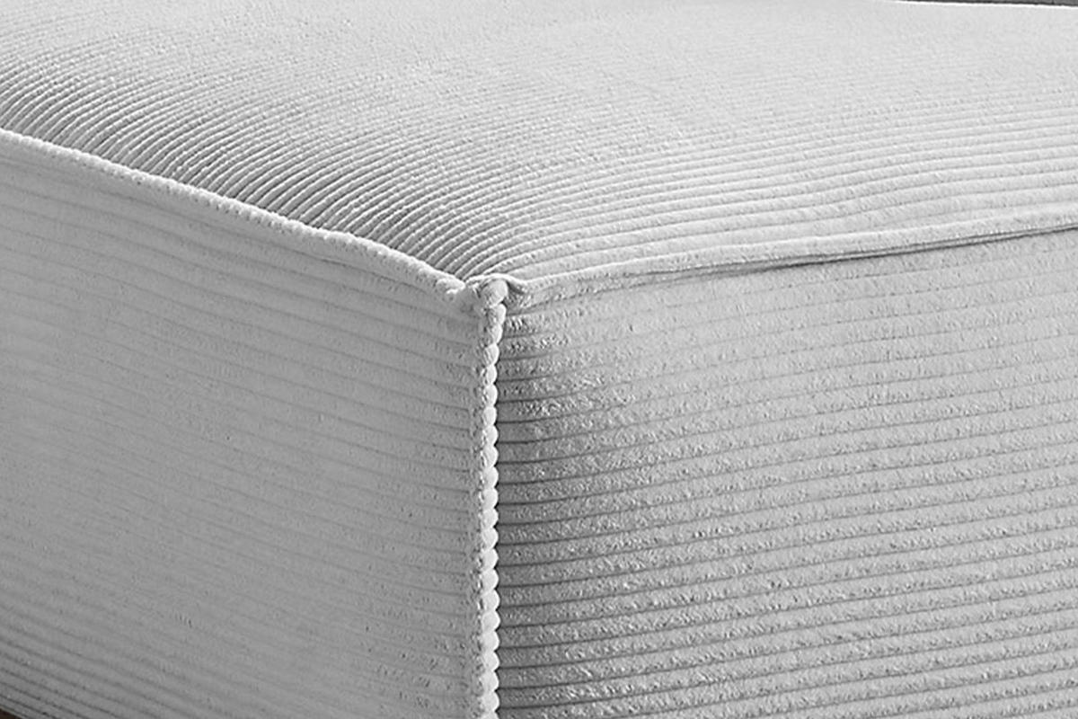 ECKSOFA SAMU Hellgrau Cord - Hellgrau/Schwarz, Textil (254/224cm) - KAWOLA