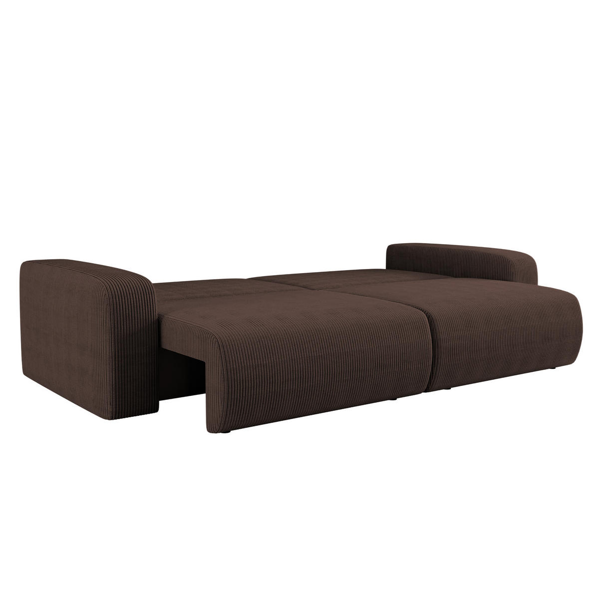 SCHLAFSOFA MILANO und Bettkasten Stoff Poso Braun - Braun, Holz (246/83/98cm) - Kaiser Möbel