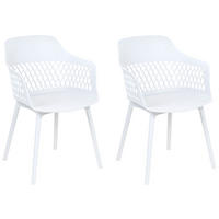 ESSZIMMERSTUHL 2er-Set Kunststoff Weiß Almira - Weiß, Kunststoff (54/84/50cm) - Beliani