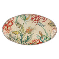 SERVIERTELLER / Servierplatte oval 52 x 30 cm Sea Life - Multicolor, Kunststoff (37/11/37cm)