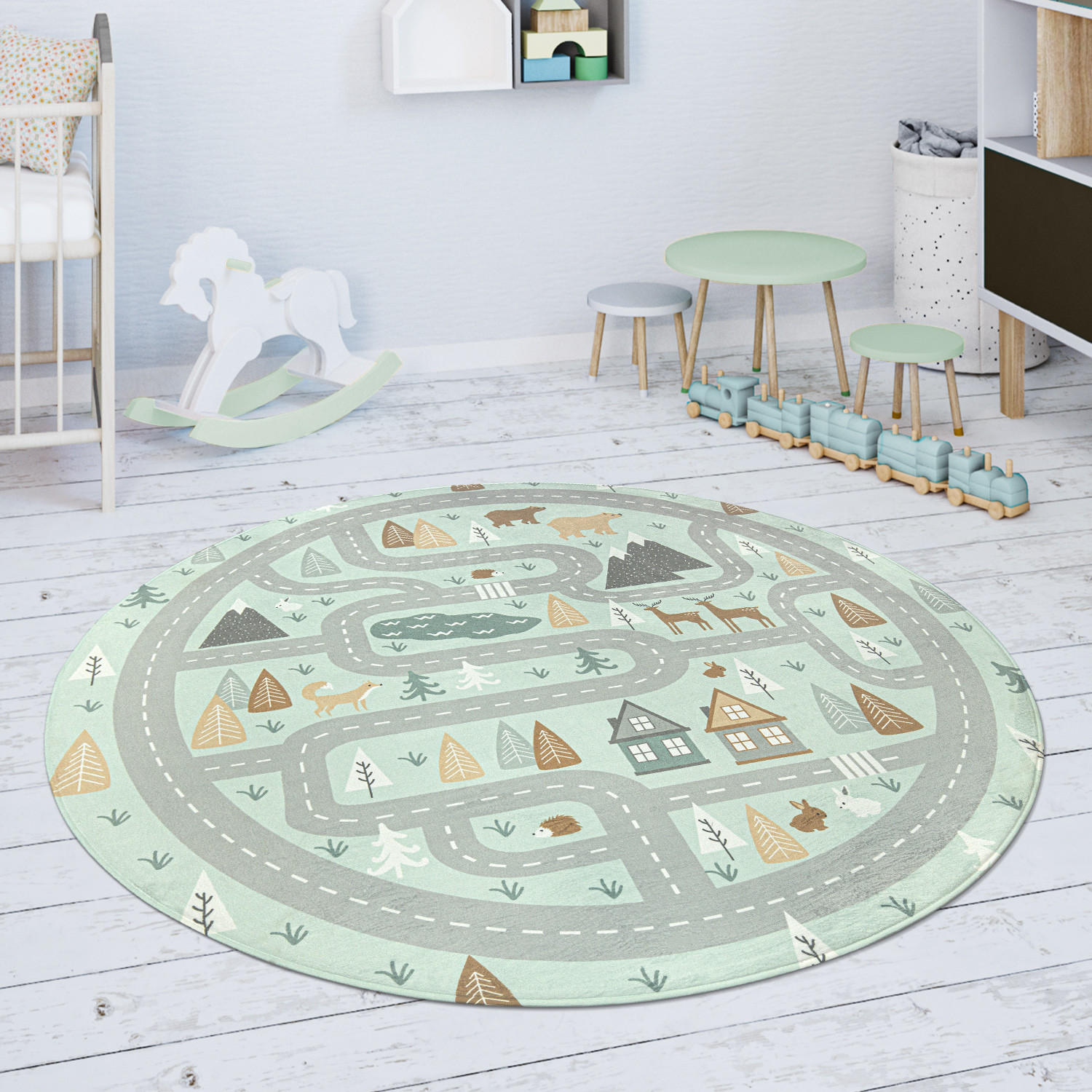 KINDERTEPPICH 120/120 cm Chicos 550 - Türkis, Textil (120/120cm) - Paco Home