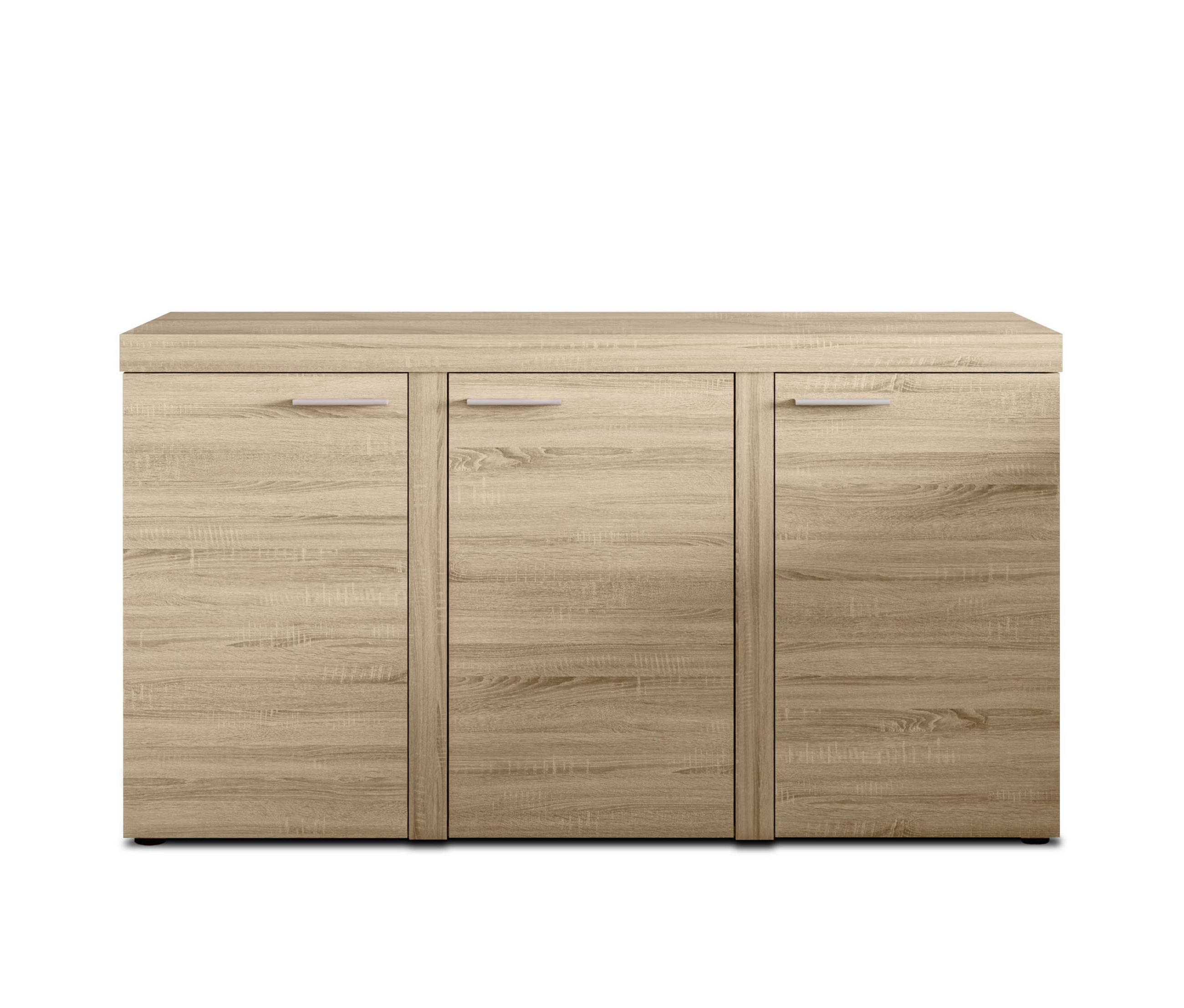 SIDEBOARD Spacoro 3D Eiche Sonoma 148,8/82/40,3 cm – Wohnzimmer Kommode Modern - Beige, Holzwerkstoff/Kunststoff (149/82/40cm) - AX Living