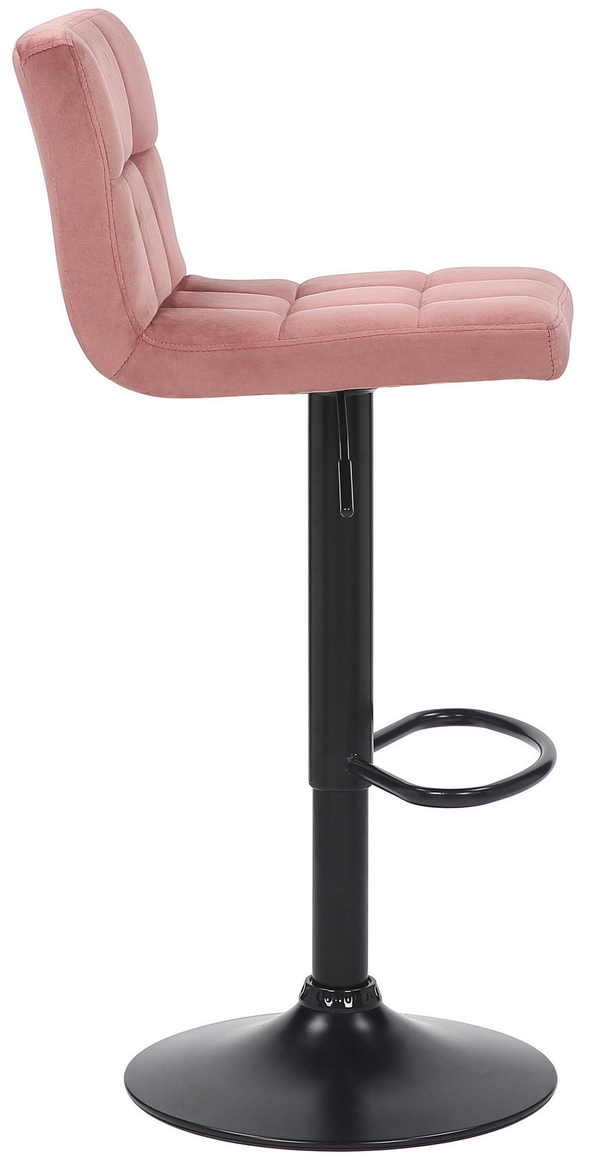 BARHOCKER Fani, Gestell schwarz, Samt Pink - Schwarz/Rosa, Textil/Metall (40/85/40cm) - TPFLiving