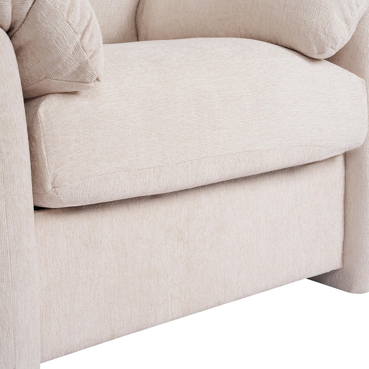 EINZELSOFA in Beige Chenille-Stoff - Beige, Kunststoff/Textil (82/84/96cm) - KOMHTOM