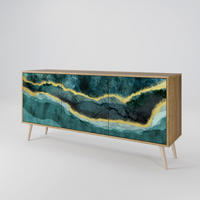 SIDEBOARD GOLDRUSH ODYSSEY, Eicheneffekt, 164,5x42x77,5 cm, 3 Türen - Eichefarben/Buchefarben, Holzwerkstoff/Buchenholz (164.5/77.5/42cm) - SpaceRebels