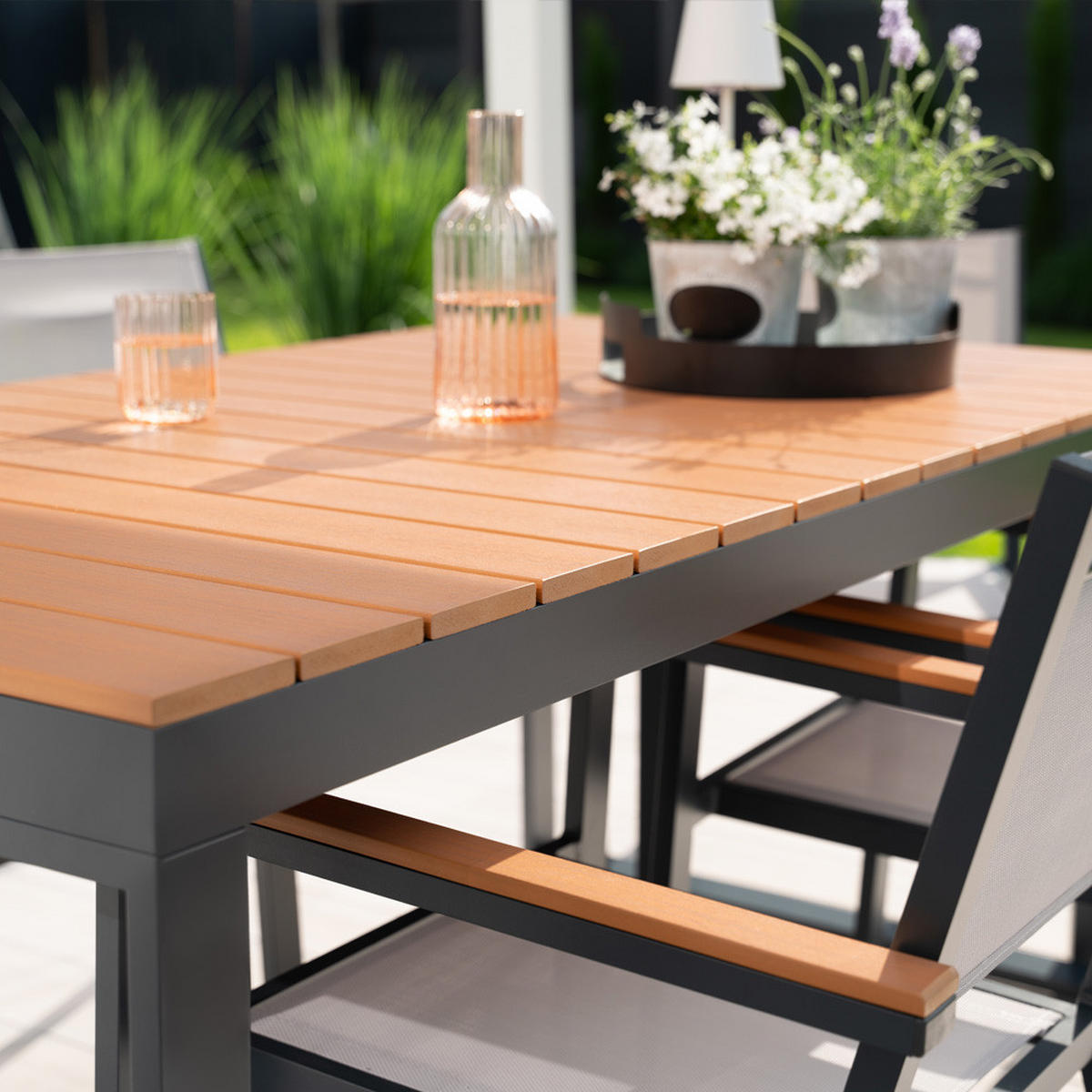 GARTENTISCH SIERA - 160 x 90 - Anthrazit, Kunststoff/Metall (160/90/75cm) - Home Deluxe