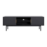 TV-BOARD - 154 cm x 39 cm - Holz, Platte - Schwarz - DABRIANA - Schwarz, Holz (154/53.5/39cm) - Vente-Unique