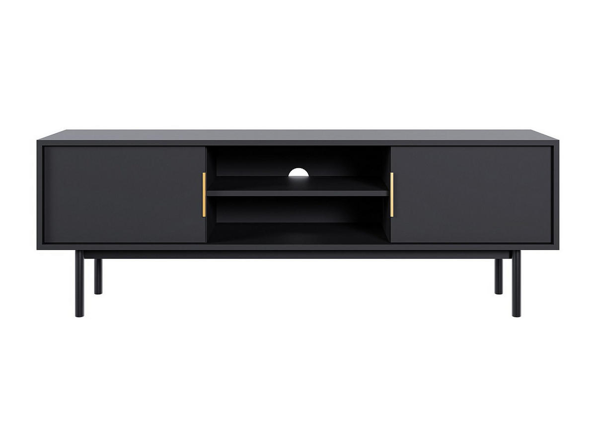 TV-MÖBEL mit 2 Türen & 2 Ablagefächern - Schwarz - DABRIANA - Schwarz, Holz (154/53.5/39cm) - Vente-Unique