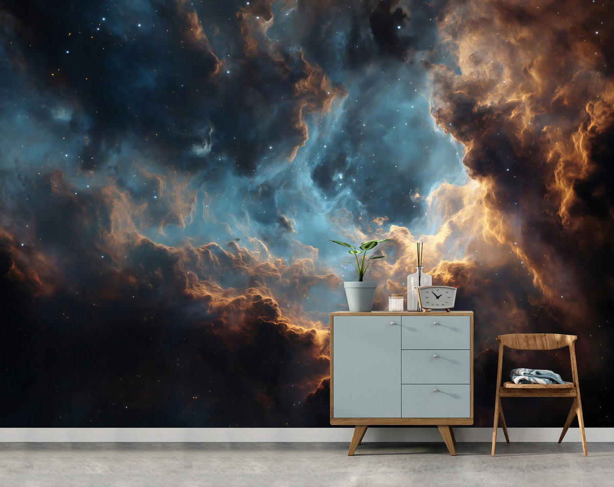 FOTOTAPETE Kosmos Wolken Blau 400x280 cm - Multicolor, Papier (400/280cm) - Wallarena
