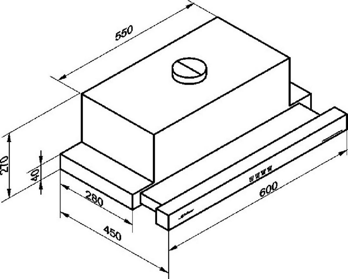 DUNSTABZUGSHAUBE EA 644 Eco 60 cm Schwarzes Glas / Edelstahl - Silberfarben, Glas/Metall (60/27/28cm) - Kaiser Küchengeräte