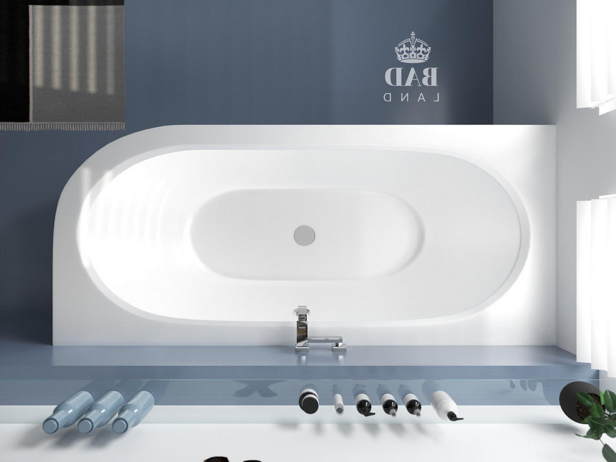 BADEWANNE Eckwanne AVITA 150/75 Links mit Schürze Ablauf Füße - Weiß, Kunststoff (75/55.5/150cm) - bad land