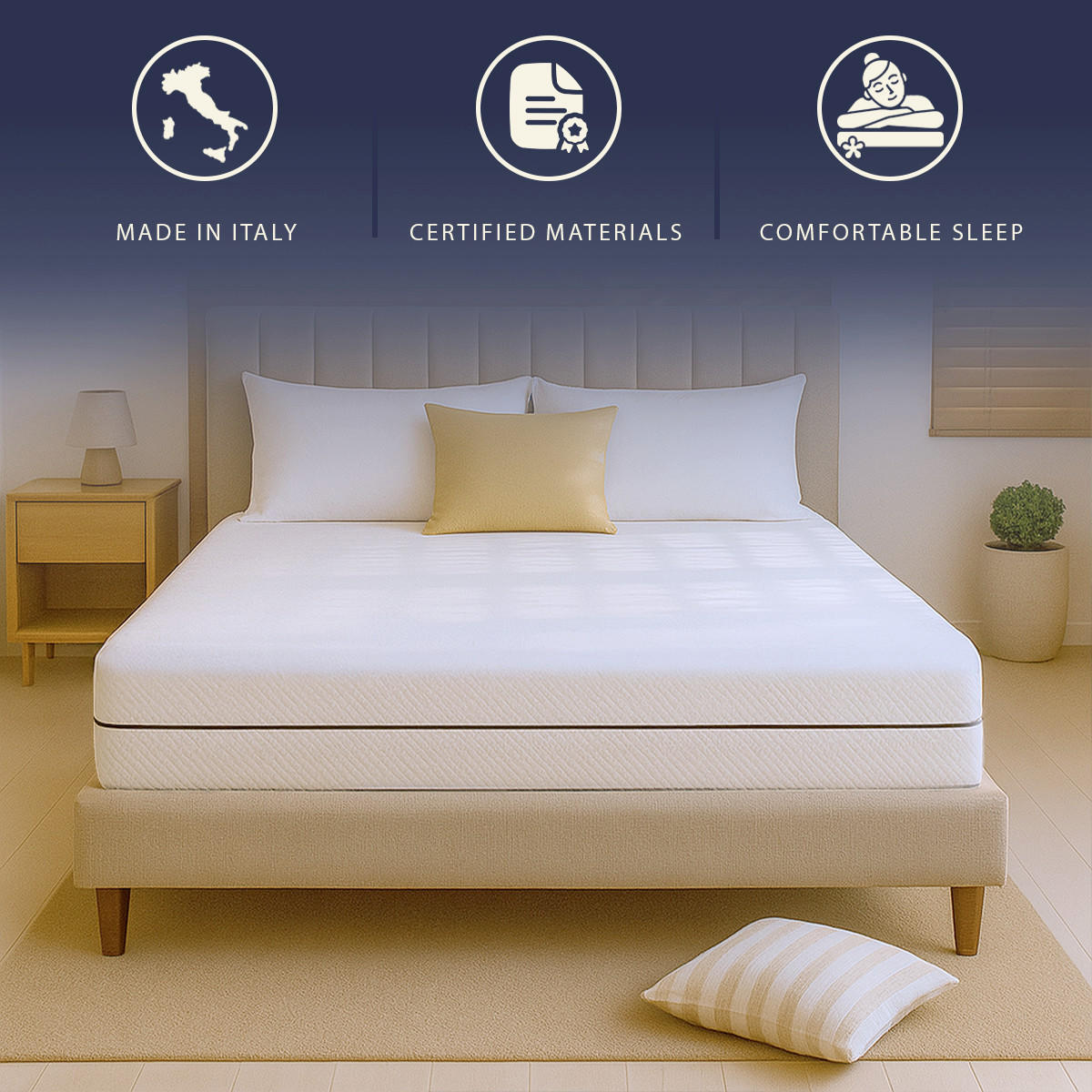 MATRATZE 14 cm 180x200 - Weiß, Textil (180/200cm) - The White Stone