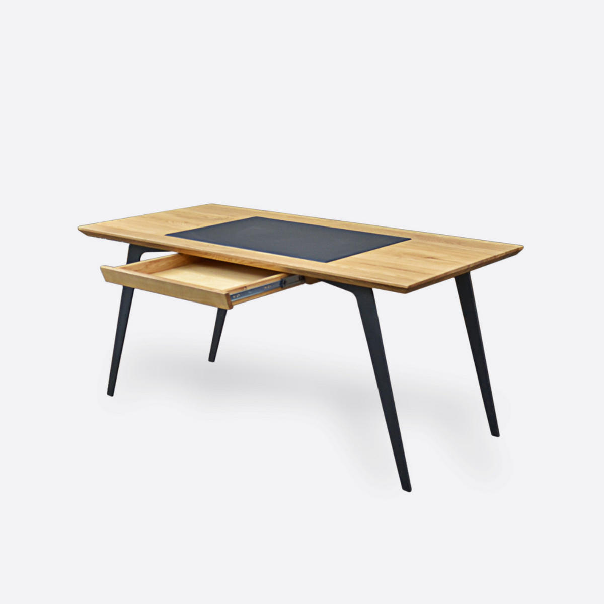 SCHREIBTISCH aus Eiche auf Metallbeine VITA III - Eichefarben, Holz (80/160/75cm) - Rawood Furniture