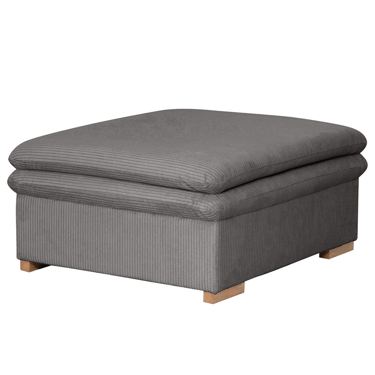 POLSTERHOCKER - Eichefarben/Grau, Eichenholz/Textil (105/45/90cm) - home24